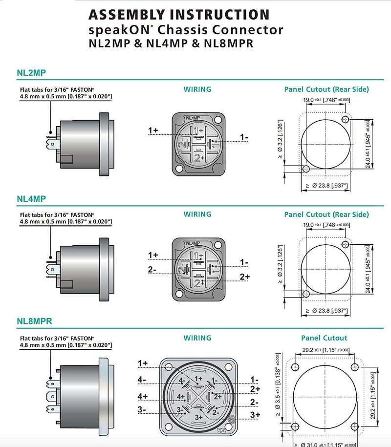 Yuyaokk 8 Pack SpeakOn Panel Mount Socket Round, 4 Pole Audio Speaker Jack Twist Lock Compatible with Speakon NL4MP, NL4MPR, NL4FC, NL4FX, NLT4X, NL4 Series, NL2FC, NL2 - Image 4